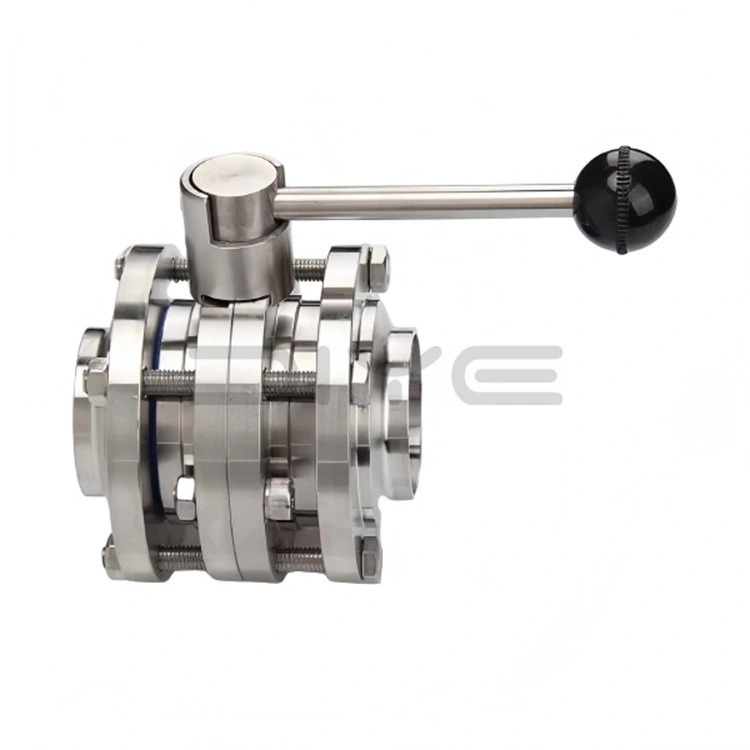 3 piezako tximeleta-balbula sanitarioa